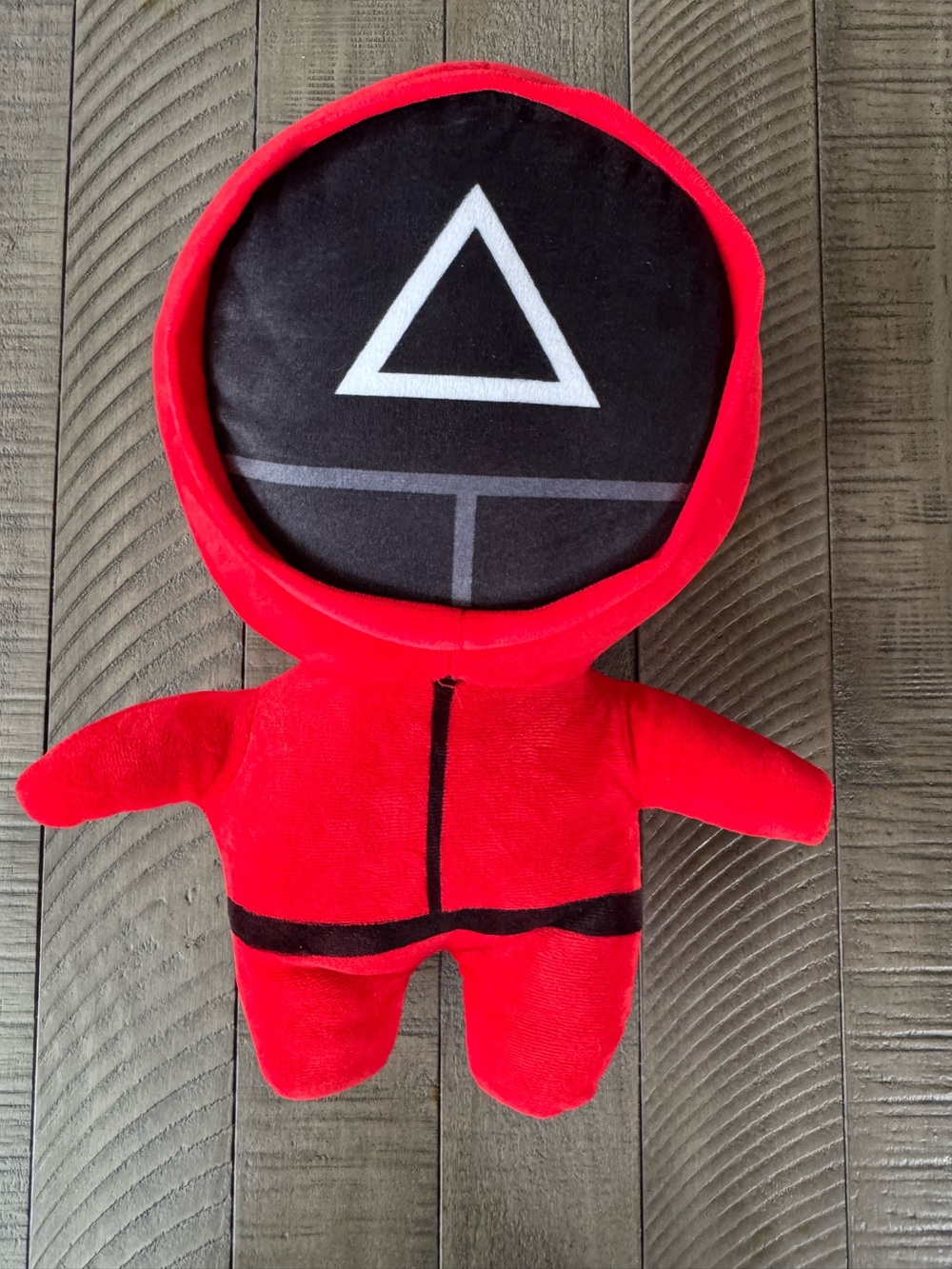 Red Squid Game Triangle Guard Netflix Plush Toy - Red Masked Soldier Kids Toy - Picture 2 of 6